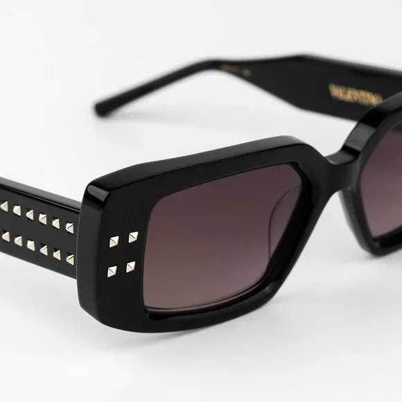 Valentino Men Sunglasses Black Gold Rose Square V - CINQUE VLS-108A-53